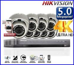 8MP DVR Hikvision 4K CCTV HD 5MP Night Vision Outdoor Home Security System Kit