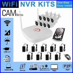 8 Channel 2.0MP HD WiFi NVR System Kit with 8 Camera's, 2TB Hard Disk, WiFi 300m