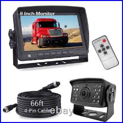 8 Vehicle Monitor Truck Bus Caravan 4 Pin CCD IR Rear View Reverse Camera Kit