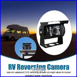 8 Vehicle Monitor Truck Bus Caravan 4 Pin CCD IR Rear View Reverse Camera Kit