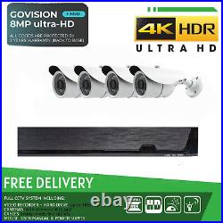 8mp Cctv 4k Dvr 4ch System Outdoor Night Vision Home Camera Security Bullet Kit