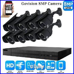 8mp Cctv System 8ch 4k Ultra Hd Dvr Dome Camera Home Night Vision Kit System Uk