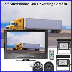 9 4CH Split Quad Monitor 1080P + 4 x Car Rear View Camera Kit For Truck Van BUS