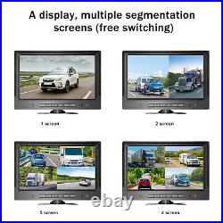 9 4CH Split Quad Monitor 1080P + 4 x Car Rear View Camera Kit For Truck Van BUS