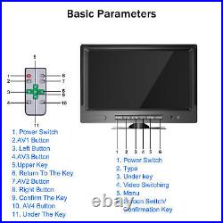 9 4 AHD Car Reversing Rear View Camera Split 4 Screen Monitor Kit For Truck Van