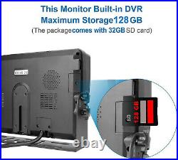9 DVR Quad Monitor Splitscreen 4x 4PIN 1080P Rear View Camera 32GB Kit For Tuck