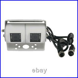 9 Easy-Fit clip Mirror Monitor Reversing Camera White 700TVL CCD Twin Lens Kit