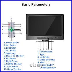 9 Monitor Split 4 Screen 4 AHD Car Rear View Reversing Camera Kit For Truck Van