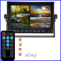 9 Quad Monitor DVR +4AHD 1080P 2M Color Reversing Camera Kit For Truck Caravan