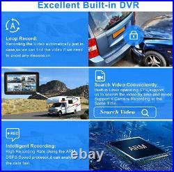 9 Quad Monitor DVR For RV Truck Trailer Rear Side View Quad Reversing Camera