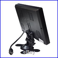 9 Quad Monitor Split Screen Reversing 3 Camera IR CCD 4PIN Kit Truck 24V/12V