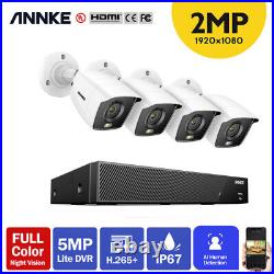 ANNKE 1080P CCTV Camera System 8CH DVR Color Night Vision AI Human Detection Kit