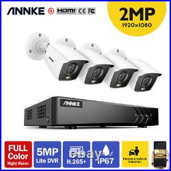 ANNKE 1080P CCTV Camera System AI Human Detection 8CH DVR Color Night Vision Kit