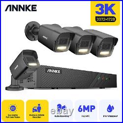 ANNKE 3K Home CCTV Security System 8CH H. 265+ 6MP POE NVR Audio In IP Camera Kit