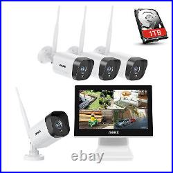 ANNKE 3MP 4CH Wireless CCTV Camera System Kit 10.1''LCD Monitor Night Vision Kit