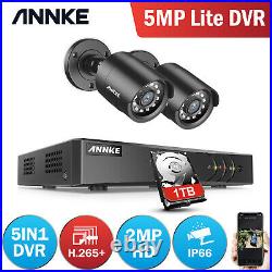 ANNKE 5IN1 8CH 5MP Lite DVR 2X3000TVL Outdoor CCTV Camera Home Security Kit 1TB