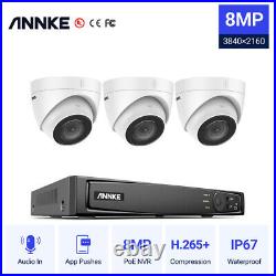 ANNKE 5MP 8CH POE CCTV Security Camera System Night Vision Audio In Outdoor Kit