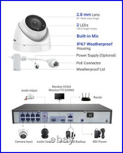 ANNKE 5MP CCTV Camera System POE Audio 4K 8CH NVR H265+ Home Surveillance Kit