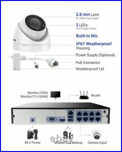 ANNKE 5MP CCTV System 6MP POE 8CH Video IP NVR Camera Security Kit Night Vision