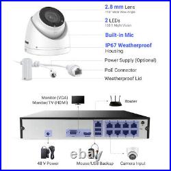 ANNKE 5MP CCTV System 6MP POE 8CH Video IP NVR Camera Security Night Vision Kit