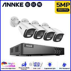 ANNKE 5MP CCTV System 8CH H. 265+ DVR Color Night Vision Camera Security Kit IP67