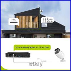 ANNKE 5MP POE CCTV System IP Camera 8CH Video NVR Audio In Motion Detection Kit