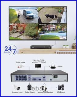 ANNKE 8CH 4K CCTV Camera System Audio In POE NVR AI Human Detection Outdoor Kit
