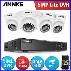 ANNKE CCTV System 5MP Lite DVR Outdoor Dome Night Vision IP66 Home Security Kit