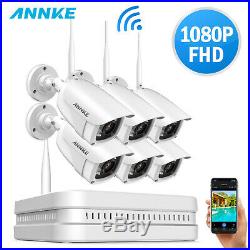 ANNKE FHD 1080P Wireless Wifi 6XIP CCTV Camera 8CH NVR Home Security System Kit