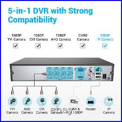 ANNKE HD 1080P CCTV Camera 8CH 1080P Lite DVR Home Security System Kit IP66 1TB