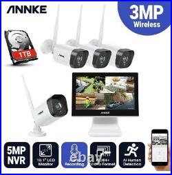 ANNKE WLAN Wireless 1080p CCTV System 4CH NVR Audio IP Camera Wifi Security 1TB
