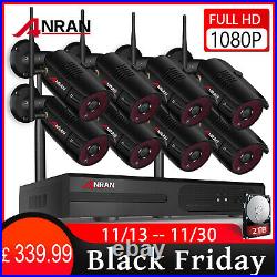 ANRAN 1080P CCTV Security Camera System Outdoor WIFI Wirless Kit 8CH NVR Night