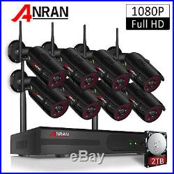 ANRAN 1080P Wireless Home Security Camera System 8CH Outdoor 2TB Hard Drive CCTV