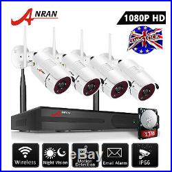 ANRAN 1080P Wireless Home Security System 8CH NVR 4 Night Vision Camera IP66 1TB