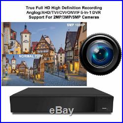 Blupont 1TB 5MP 4K CCTV System DVR+4x UHD Dome Cameras Outdoor Night Vision UK