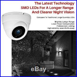 Blupont 1TB 5MP 4K CCTV System DVR+4x UHD Dome Cameras Outdoor Night Vision UK