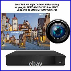 Blupont 5MP 4K HD 8CH CCTV Recorder DVR 2TB HDD+8x Dome Camera Security System