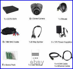 Blupont 5MP 4K HD 8CH CCTV Recorder DVR 2TB HDD+8x Dome Camera Security System