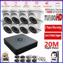 CCTV 8CH Hikvision Turbo HD 4K DVR 1080P 2.0MP NightVision Camera Security Kit