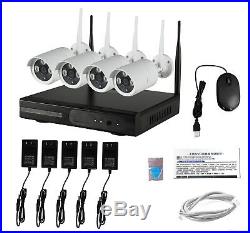CCTV Camera Security System Night Vision 4CH 720P HD NVR Kit+4 Outdoor IP Camera