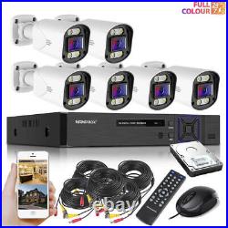 CCTV Camera System HD 1080P 8CH DVR Colour Hard Drive Outdoor Home Security Kit