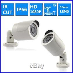 CCTV Full HD 1080P 2.4MP Night Vision Outdoor DVR Home Security System Kit 500GB