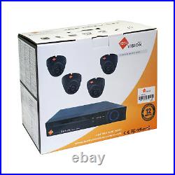 CCTV Kit 4MP Plug and Play HD 1080P AHD 4 Dome Grey Cameras System 8 Channel DVR