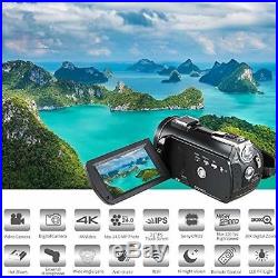 Camcorder Kit, Ultra HD Video Camera 1080P 60FPS WiFi Camera IR Night Vision