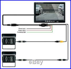 Camper/Truck/Work Car Reversing Rear View Dual Backup Camera Kit + 7 HD Monitor