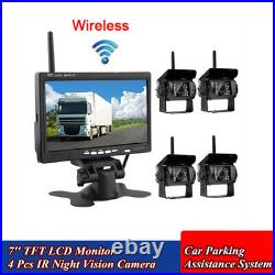Car Truck 4x IR Night Vision Waterproof Rear View Camera 7'' TFT LCD Monitor Kit