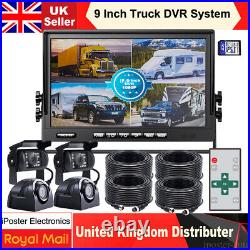 Caravan 4x Camera 4PIN System 9 DVR Monitor 12V/24V Reversing Camera 1080P Kit