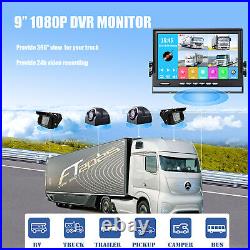 Caravan 4x Camera 4PIN System 9 DVR Monitor 12V/24V Reversing Camera 1080P Kit