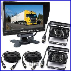 Caravan Camper Lorry Truck HD 4 Pin 2x IR Rear View Backup Camera 7 Monitor Kit