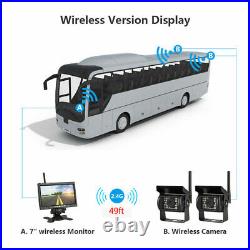 Caravan Trailer Truck Dual Wireless Reversing Camera Kit 7 HD Rear View Monitor